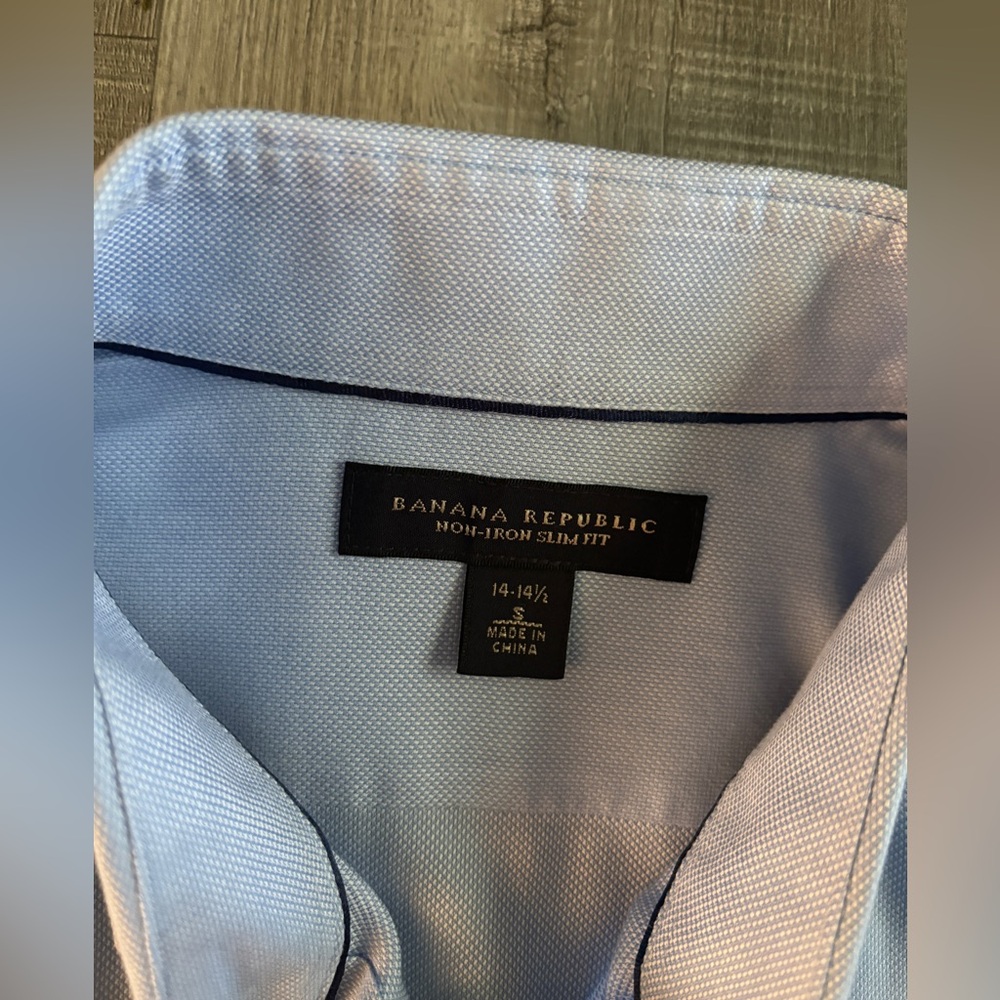 Men’s Banana Republic Non-Iron Slim Fit Sky Blue Dress Shirt - Picture 4 of 4